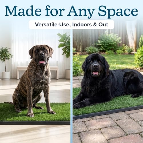 PETMAKER Reusable 3-Layer Extra-Large Dog Grass Pad with Tray, 52.5” x 35”