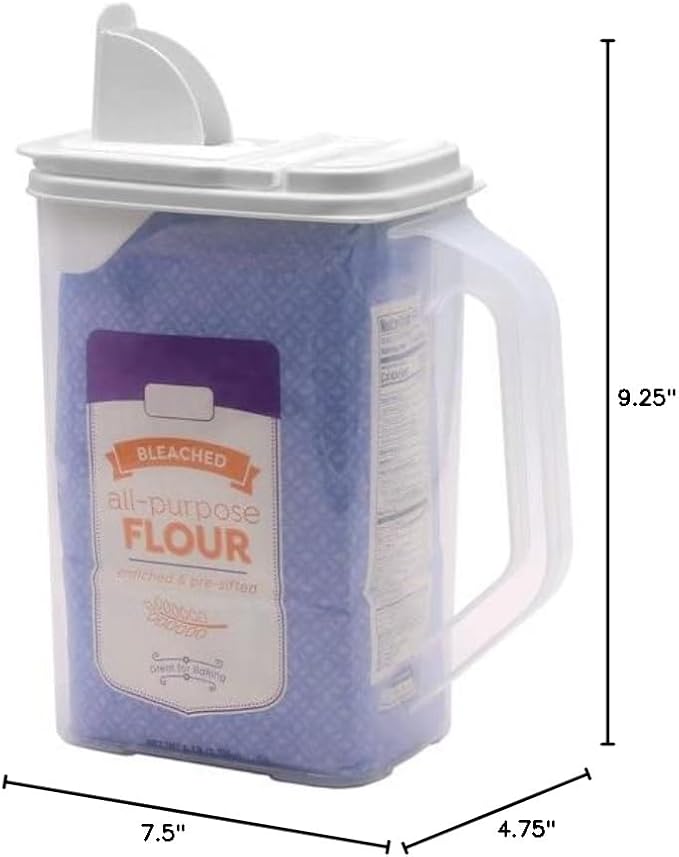 Buddeez Kitchen Pantry Container - Easy Grip Handle for Mess Free Use | Clear container for easy visibility, Easy-grip handle, Easy-pour spout, For flour, sugar, cereal, rice and dry goods
