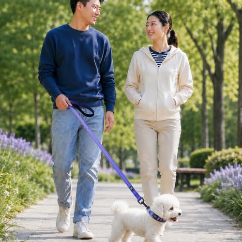 Roses&Poetry Small Dog Collar and Leash Set, Puppy Reflective Leashes with Collars, Adjustable Durable Matching Collar Leash for Small Dogs Girl (BluePurple-S)
