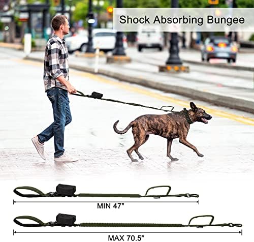 Tactical Dog Collar and Leash Set with Handle for Large Dogs