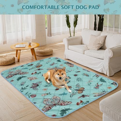 IEUUMLER Washable Pee Pads for Dogs, 1 Pack Insect Pattern Reusable Waterproof Puppy Potty Pads, Non-Slip Absorbent Pet Training Pads for Playpen Crate Bed EU014