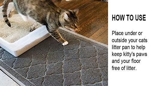 Cat Litter Mat Traps Litter from Litter Box XL Size 47"X36" Durable Trapping Rug, Non-Slip and Waterproof, Easy to Clean
