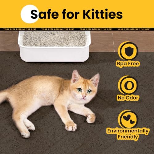 Conlun Cat Litter Mat Litter Trapping Mat, 24" x 17" Brown