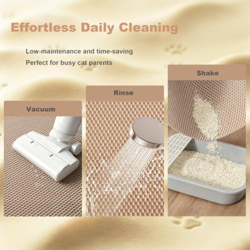Cat Litter Mat, 35" x 23" Trap Mat for Litter Box, Cut‑to‑Fit for Any Space