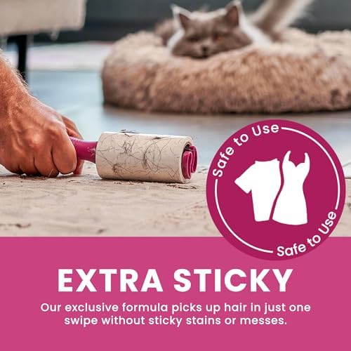 Lint Rollers for Pet Hair Extra Sticky, Special Cover Design Black Dog, Pet Hair Remover, 100 Sheets