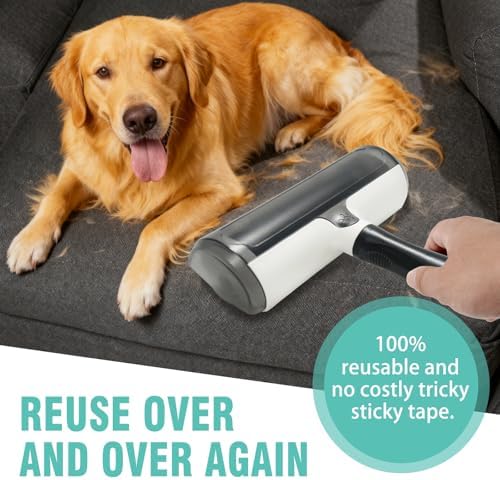 Pet Hair Remover, Roller, Remove Dog Hair and Cat Hair Easily (Black)