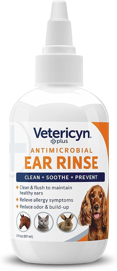 Vetericyn Ear Care Relief Kit for Dogs and Cats. Includes Triple-Action Ear Treatment for Relief from Ear Infection, Irritation, Redness, Plus Plus Ear Rinse for Routine Ear Cleaning