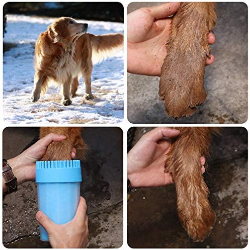 Dog Paw Cleaner with Towel, Portable Pet Cleaning Cup, Comfortable Silicone Dog Feet Cleaner, Dog Brush Cup for Pet Grooming