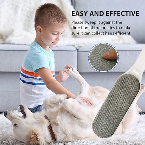 Pet Hair Remover: Reusable Dog Cat Lint Brush for Couch Furniture - 2 Pack