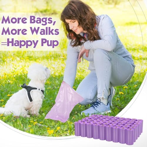 Dog Poop Bags Rolls: Large Leak Proof Hands Stay Clean Easy Tear 1140Count