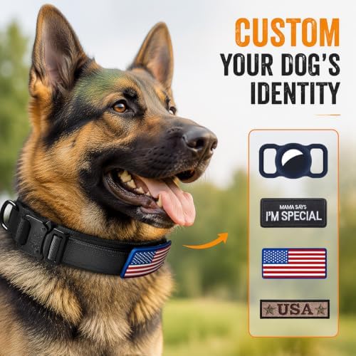 Tactical Dog Collar with Handle, Heavy Duty Nylon for Large Dogs