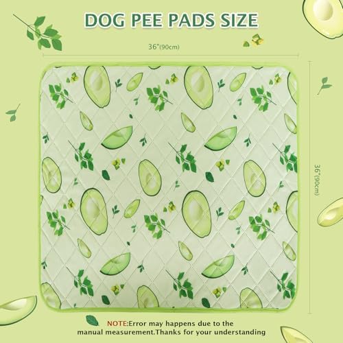 BVAGSS Washable Pee Pads for Dogs, 2 Pack Reusable Leakproof Puppy Wee Wee Pad, Non-Slip Waterproof Pet Training Pads, Super Absorbent Whelping Pads XH081 (Avocado, 36X36 Inch (Pack of 2))