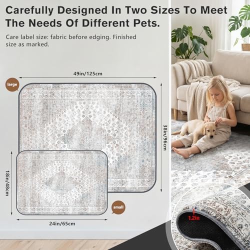 Washable Reusable Dog Pee Pads for Cats 2 Pack Waterproof Non-Slip