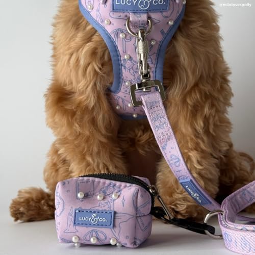 Lucy & Co. Magnificent Mermaid Pearl Dog Poop Bag Holder and Dispenser, Clips to Leash, Water-Repellent Neoprene, Includes Refill Roll