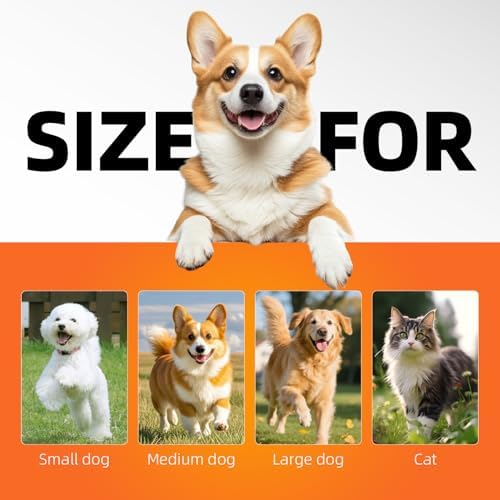 26Ft Retractable Dog Leash, Heavy Duty Great Leash for Dog up to 110 lbs, Anti-Slip Rubberized Handle, One-Handed Brake, Strong Nylon Tape, Tangle Free(Large,Orange&Black).