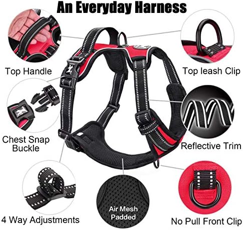 PoyPet No Pull Dog Harness Small, Reflective Vest with Front Clip & Handle