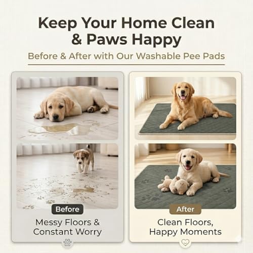 Washable & Reusable Pee Pads for Dogs (Dark Grey,30x36,1 Pack)