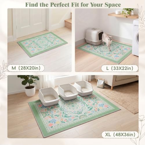 Bienbee Cat Litter Mat, 2 Pack 33" x 22" Machine Washable for Litter Boxes