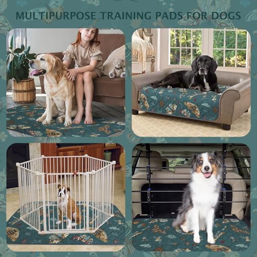 IEUUMLER Washable Pee Pads for Dogs, 1 Pack Insect Pattern Reusable Waterproof Puppy Potty Pads, Non-Slip Absorbent Pet Training Pads for Playpen Crate Bed EU014