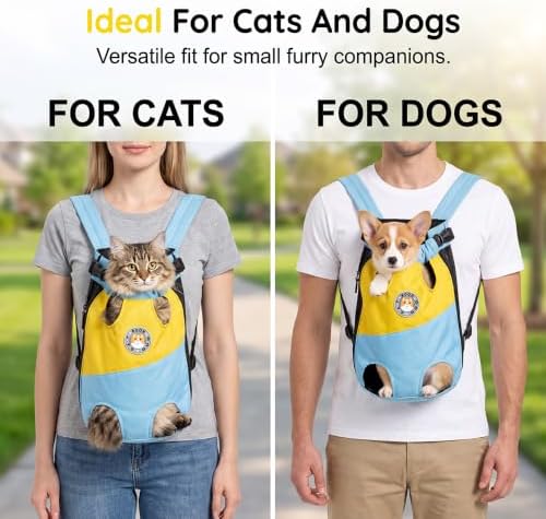 Front Pet Carrier Backpack, Breathable Leg-Out Pet Chest Carrier, Red, L