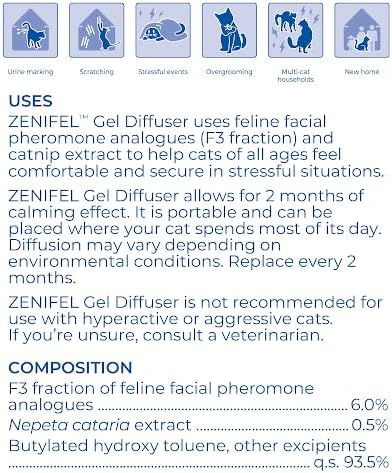 ZENIFEL Gel Diffuser Cat Calming Pheromone|Supports Stress Relief