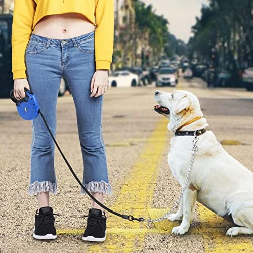 Idepet Heavy Duty Retractable Dog Leash Steel Chain 16ft Pet Leashes