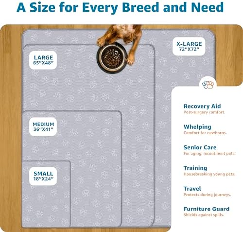 IMPROVIA® Reusable Puppy Pad – Waterproof, Extra-Absorbent, Washable Pee Pad for Dog Training, Whelping, & More – Protect Your Floors & Pet with Quick-Drying Potty Pad (Paws & Hearts, Small 18"x24")