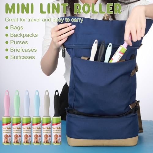 Hushee 48 Pcs Mini Lint Roller for Travel Size, Pet Hair Remover