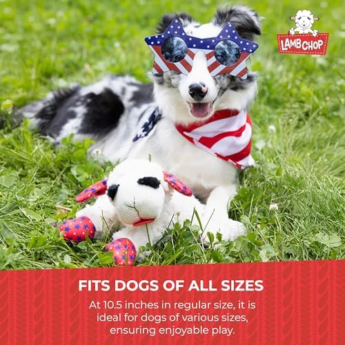 Multipet Lamb Chop Easter Dog Toy | Plush Dog Toy | Squeaker Dogs Toys |10" | White | Officially Licensed