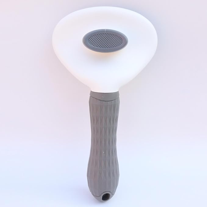 Self-Cleaning Slicker Brush - Upgraded Deshedding Tool for Dogs Cats with One-Click Clean & Ergonomic Grip, Ideal for Long/Short Haired Pets Gray Self-Cleaning Slicker Brush – Premium Deshe