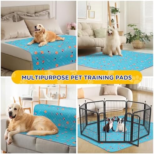 Sunheir Washable Pee Pads for Dogs, 2-Pack Reusable Puppy Training Mats, Waterproof Non-Slip Wee Wee, Absorbent and Leakproof for Potty, Crate, Playpen, Bed, Grey, 48"x 60"