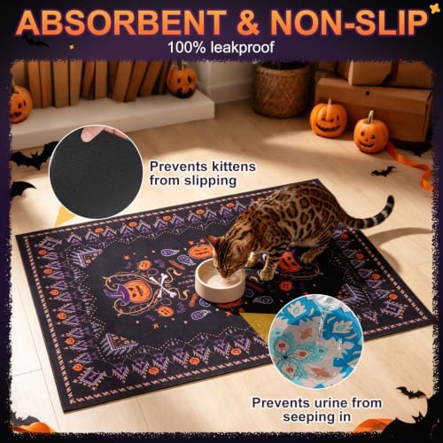 BEAUTYZOO Cat Litter Mat, 28" x 36" Large Litter Trapping Mat, Waterproof