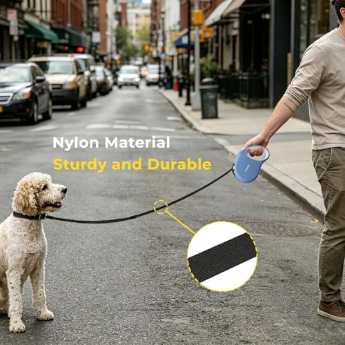 Retractable Dog Leash 16ft for Small & Medium Dogs Up to 55 lbs