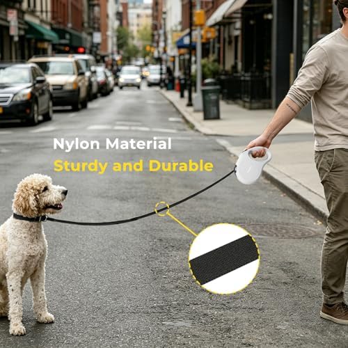 Retractable Dog Leash 16ft for Small & Medium Dogs Up to 55 lbs