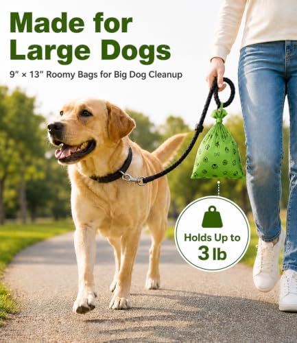 Thick Dog Poop Bags Rolls - Strong Leak Proof with 2 Dispensers 420 Count