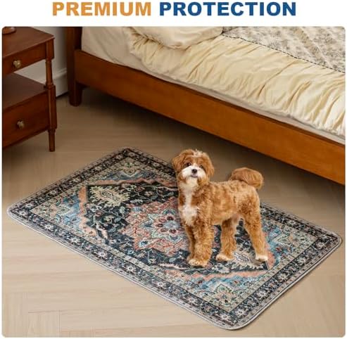 Non-Slip Washable Pee Pads for Dogs, 2 Pack Super Absorbent and Leak-Proof Reusable Puppy Pads, Pet Training Pads Protect Against Urine Leakage, Soft, Quick-Dry(36x41In)