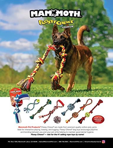 Flossy Chews Mammoth 48-Inch Cottonblend Color 2-Knot Rope Tug