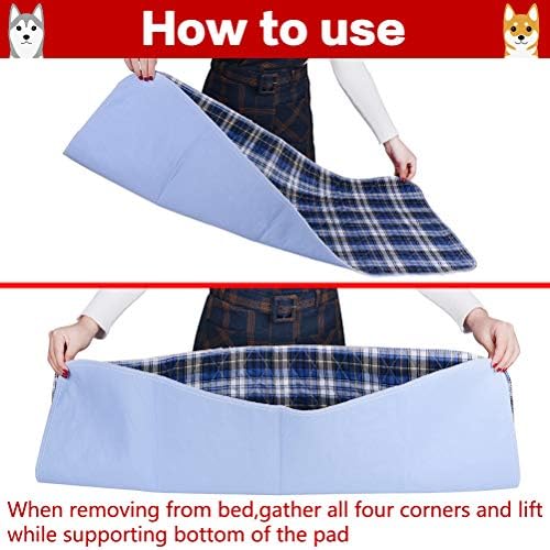 KOOLTAIL Washable Pee Pads for Dogs - Waterproof & Non-Slip Plaid Puppy Potty Training Pads, Reusable Whelping Pads, Dog Food Feeding Mat, 36"x41"