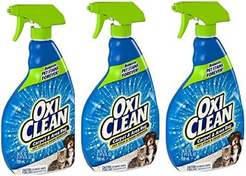 OxiClean Carpet and Rug Cleaner, Pet Stain and Odor Remover Spray, 24 fl oz (Pack of 3)