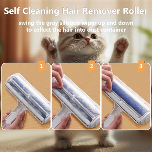 ACE2ACE Pet Hair Remover, Reusable Lint Roller for Cat and Dog Hair, White