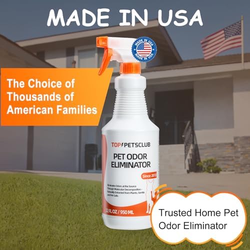 Pet Odor Eliminator for Home and Strong Smells, Plant Based Formula Dog & Cat Urine Odor Eliminator Spray, Pet Stain and Odor Remover for Carpet - 32 OZ Odorless