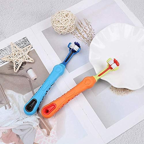 Orgrimmar 2 Pcs 3-Sided Pet Toothbrush Dog Cat Mouth Dental Teeth Care