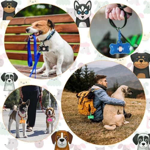 Arroyner 80 Pack Bone Shaped Poop Bag Dispenser Pet Waste Disposal Bag Dispenser (Random Color)