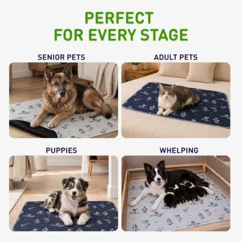 INSPECTOR TAIL Washable Pee Pads for Dogs, Large Reusable Puppy Pad