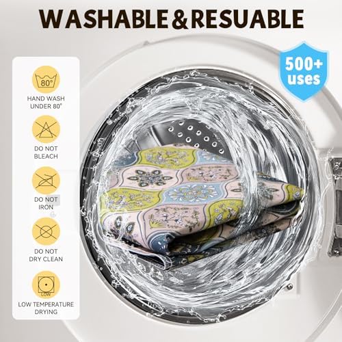 Washable Pee Pads for Dogs, Stylish Absorbent Reusable Training Dog Pads, Non-Slip and Leak-Proof Puppy Pads, Potty Pads for Crates, Whelping, Playpen, Bed and Floors (Cream/Multi, 34" x 36" 2PACK)