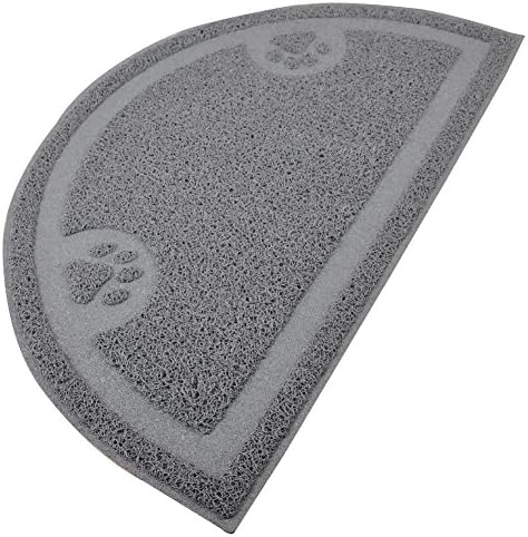 DM Cat Paw Print Litter Box Mat,Door Mat, Kitty Litter Rug,Half Circle,23.5x14.25 Inches