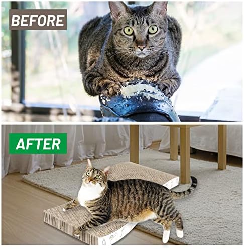 PatiencET Cat Scratcher Cardboard 4 Pack Cat Scratch Pad
