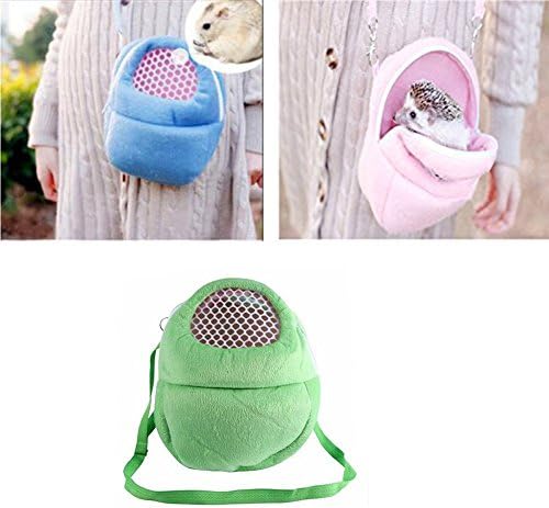 1 PCS Portable White Mesh Bag,African Hedgehog Hamster Breathable Pet Dog Carrier Bags,Handbags Puppy Cat Travel Backpack (M, White Mesh - Green)