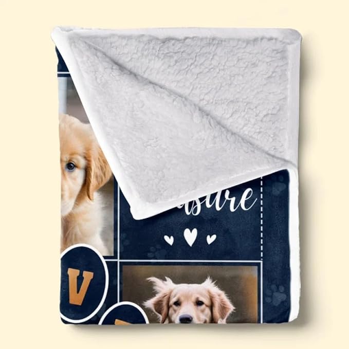 Pamaheart Custom Dog Face Blankets, Personalized Pet Photo Blanket, Fleece Dog Blankets, Customized Photo Throws, Dogs Dad Gifts, Pet Lover Gifts, Memorial Gift /38