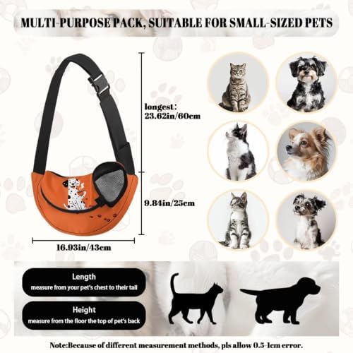 COEQINE Small Dog Crossbody Sling Walking Bag Pet Carrier for Small Pets